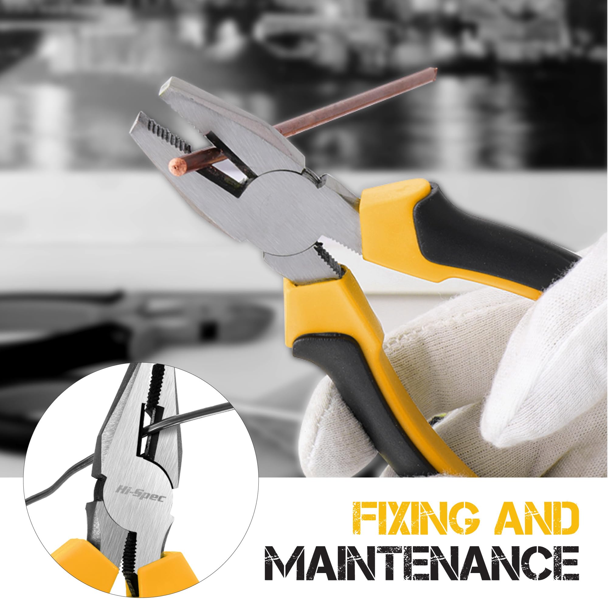 Hi-Spec 24pc Yellow Household DIY Tool Kit. Small Mini Box Set of Starter Basic Tools for Home & Office